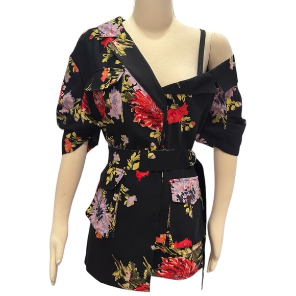 Cinq à Sept Katie Floral Wrap Off the Shoulder Chrysanthemum Jacket Blazer NEW - Picture 10 of 16